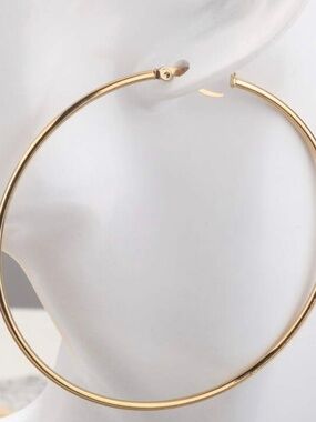 Stainless Steel Hoop Earrings Gold Tone: New.